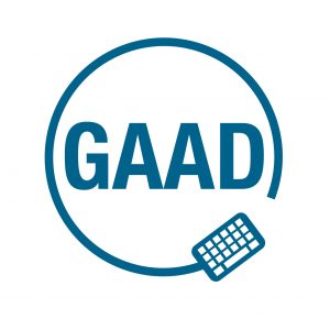 GAAD almost encircled by a powercard attached to a keyboard!